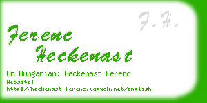 ferenc heckenast business card